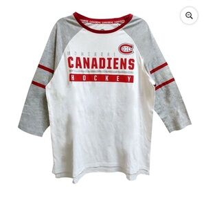 NEW 🆕 NHL Official Women’s Montreal Canadiens Habs 3/4 Crewneck Raglan Shirt